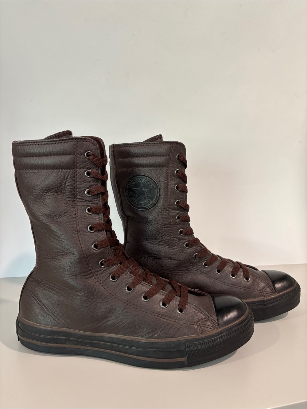 Converse XX-Hi Brown Leather Knee High Chuck Taylor Boots Size 8 W, Converse 6 - Picture 5 of 13